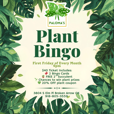Vibrant Tropical Plant Bingo Graphic